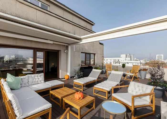 One-of-a-kind Downtown Penthouse, 270-degree Views, Two Terraces, Fireplaces, Grill